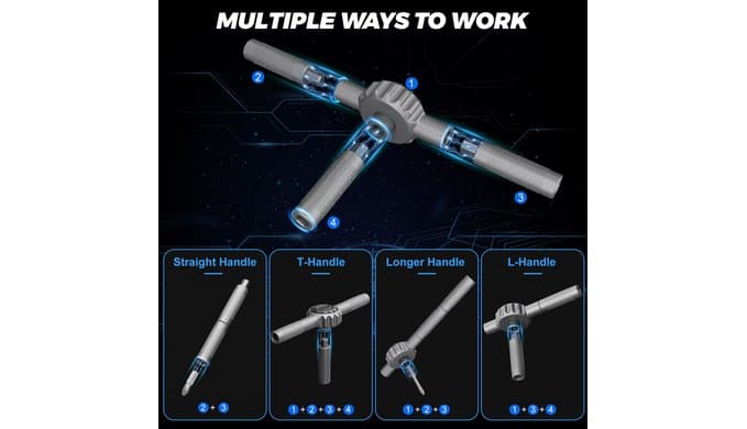 STREBITO Magnetic Screwdriver Set, 67-in-1 Ratcheting Screwdriver Set thumbnail 5
