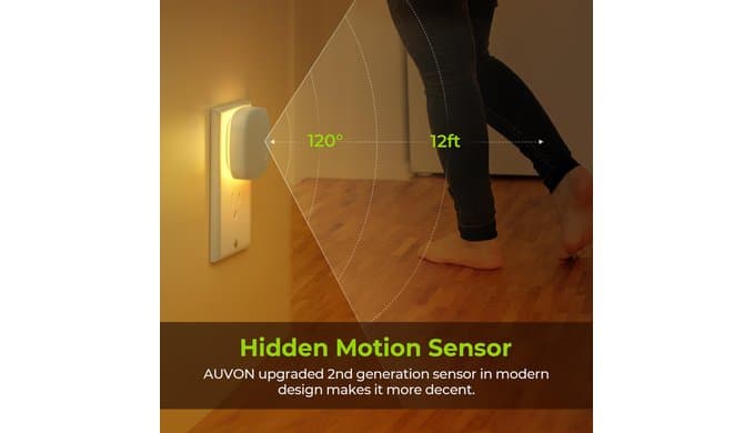 AUVON Plug-in LED Backlit Night Light 4 Packs, Motion & Dusk to Dawn Sensor thumbnail 4