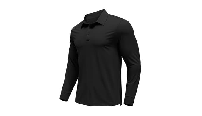 PINSPARK Men's Polo Shirts Long Sleeve Golf Shirts UPF 50+ Collared Shirt thumbnail 1