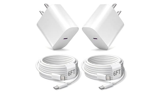iPhone 17 16 Pro Charger Fast Charging,2Pack 20W Quick USB C Charger Block Type C Chargers Fast Charging,6FT USBC Charging Cable Cord for iPhone 17 Pro/17 ProMax/17 Air/16/16 ProMax/16e/15 Pro/15 Plus thumbnail 1