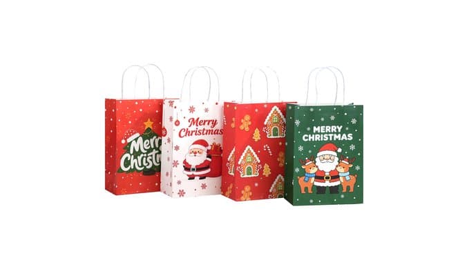RACETOP Christmas Gift Bags with Handles – 24 Pcs Santa Bags thumbnail 1