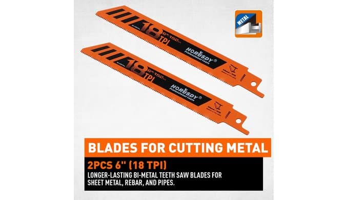 HORUSDY 10-Piece Reciprocating Saw Blades Set - Professional Sawzall Blades for Wood, Metal, Drywall & Plastic - High Carbon Steel Pruning Saw Blades - Compatible with DeWalt, Milwaukee & More thumbnail 2