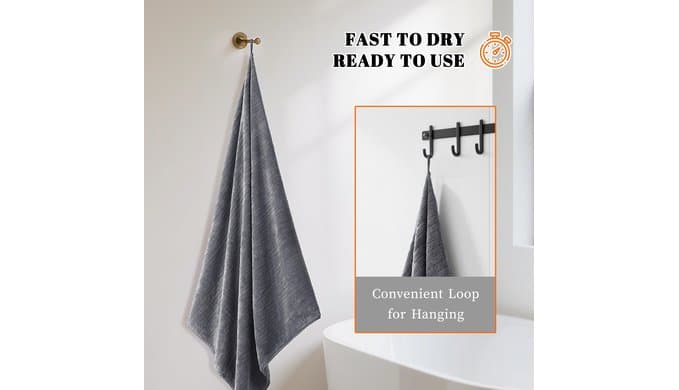 4 Pack Bath Towels Set 35 x 70in Extra Large, Ultra Soft Microfiber thumbnail 5