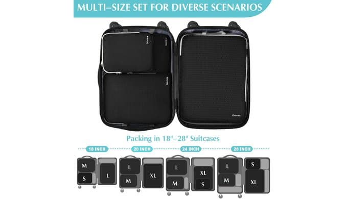 Gonex Compression Packing Cubes, 4-Piece Expandable Travel Organizers thumbnail 5