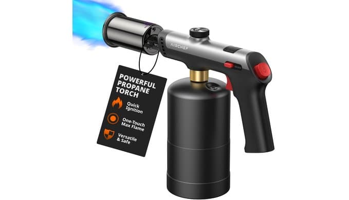 Propane Torch Gun, One-Touch Max Fire, Safety Lock, Titanium Gray thumbnail 1