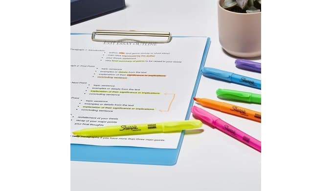 Sharpie Pocket Highlighters, Chisel Tip, Quick Dry, Assorted Fluorescent Colors, 12 Count - For Studying, Note-Taking, School, College, Office, Student & Teacher Supplies thumbnail 2