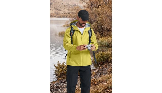 COOFANDY Rain Jacket Men Raincoat Waterproof With Hood Packable Windbreaker thumbnail 3