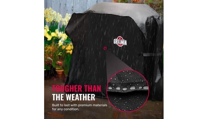 Waterproof BBQ Grill Cover for Outdoor Grills, 52 Inch, Black thumbnail 5