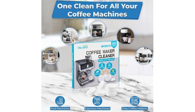 Coffee Machine Cleaner & Descaler Tablets – 24 Count Coffee Maker Cleaning Tablets for Espresso & Drip Machines, Compatible with Keurig, Nespresso, Breville & More thumbnail 4