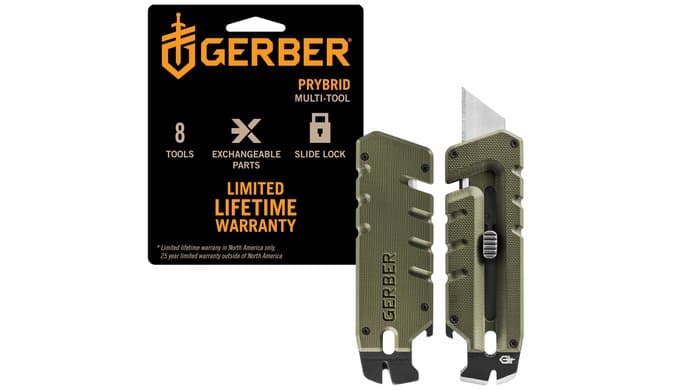 Gerber Prybrid EDC Pocket Knife Multitool 8-in-1 Box Cutter, Green G10 thumbnail 1
