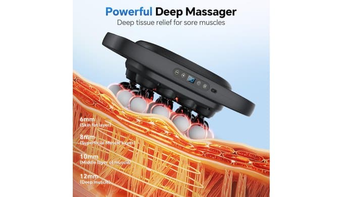 Beown 20 Head Massage Gun Deep Tissue, Back Muscle Massager with 3 Modes & 30 Intensity Levels for Legs, Waist, Back, Neck, Portable Percussion Massage Gun for Pain Relief thumbnail 3