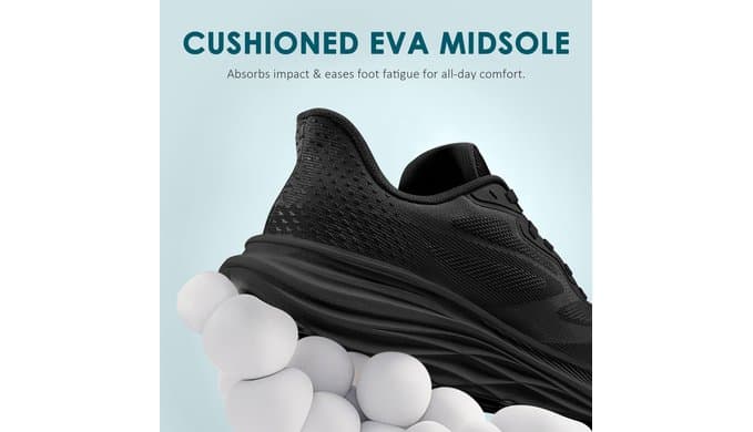 Vilanva Men's Walking Shoes Cushioned Running Tennis Sneakers for Gym Workout Work and Everyday Wear thumbnail 3
