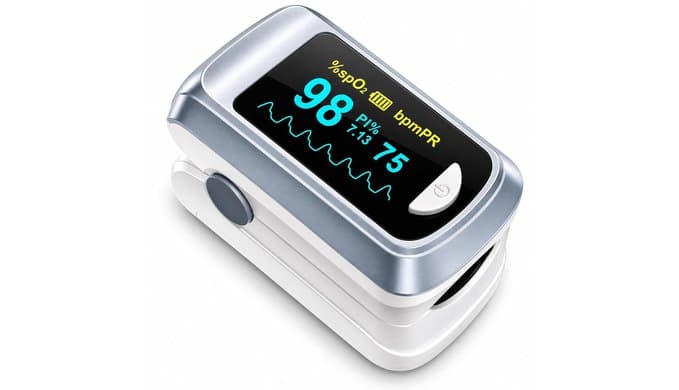 Fingertip Pulse Oximeter Blood Oxygen Saturation Monitor Pulse Ox, Heart Rate and Fast Spo2 Reading Oxygen Meter with OLED Screen Included Lanyard and 2 X AAA Batteries thumbnail 1