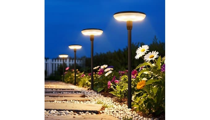 LETMY Solar Pathway Lights Outdoor, 8 Pack Bright Solar Garden Lights thumbnail 1