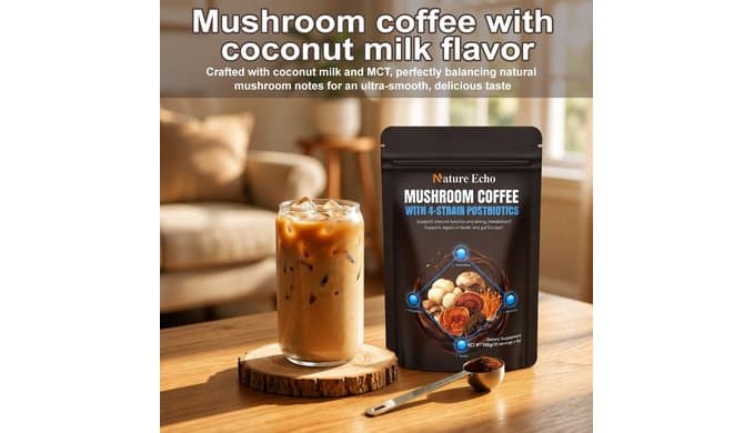 15-in-1 Mushroom Coffee with 10B Probiotics and Ashwagandha for Gut Health thumbnail 3