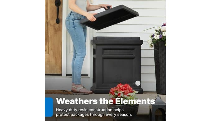 Step2 Express Parcel Delivery Box, Large Outdoor Package Bin with Lid, Weather-Resistant, Mocha thumbnail 5