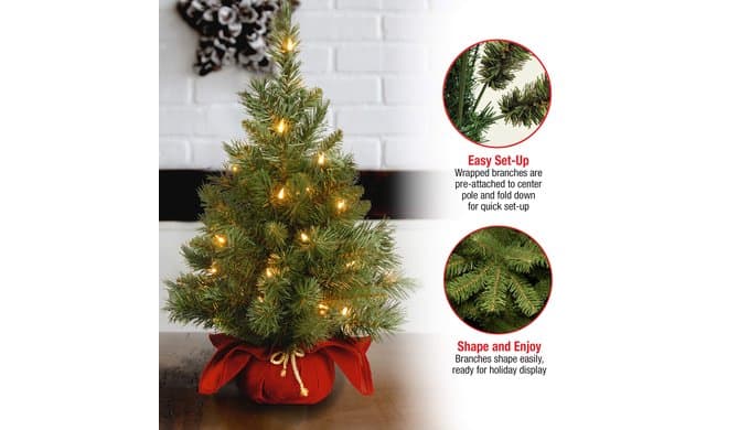 National Tree Company 24in Pre-Lit Majestic Fir Mini Christmas Tree thumbnail 4