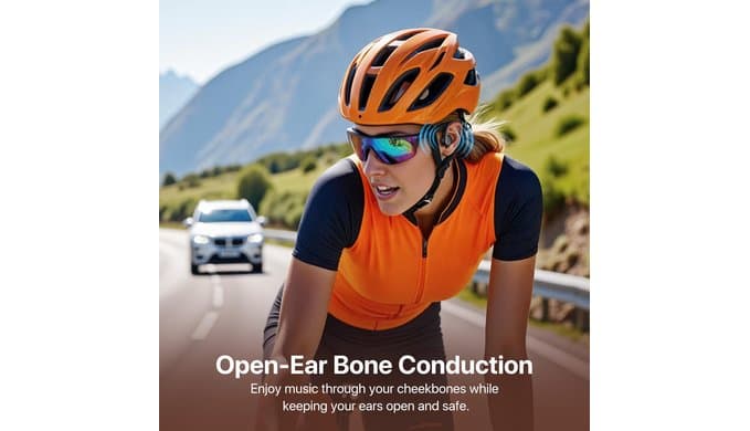 Bone Conduction Headphones, Open Ear Sports Headphones, Wireless Headset thumbnail 2