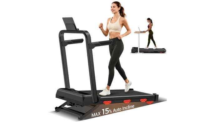 15% Auto Incline Walking Pad Treadmill with 12-Level, 43‌″ High Armrests thumbnail 1