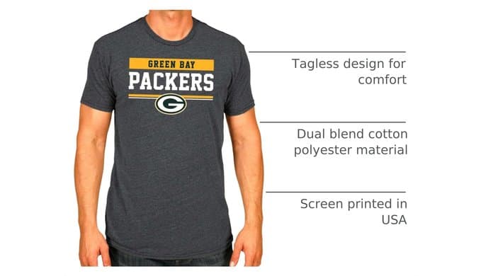 NFL Charcoal T-Shirt for Men and Women - Cotton Blend Tagless Tee thumbnail 4