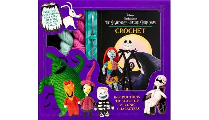 Disney Tim Burton's The Nightmare Before Christmas Crochet - Jack Skellington Amigurumi - Yarn, Safety Eyes, Crochet Hook and Instructional Booklet - ... Fans - Officially Licensed (Crochet Kits) thumbnail 1