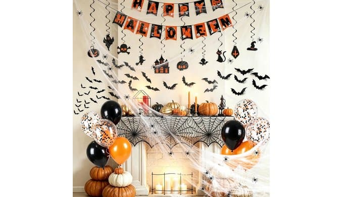 99Pcs Halloween Decorations Indoor Set, Fireplace Scarf for Party Decor thumbnail 1