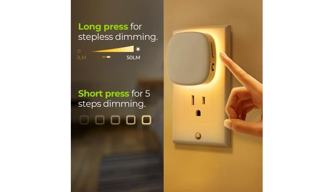 AUVON Plug-in LED Backlit Night Light 4 Packs, Motion & Dusk to Dawn Sensor thumbnail 5