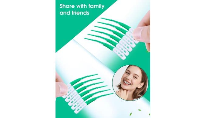 96 Count Dental Picks, Soft Tooth Picks for Teeth Cleaning, Green thumbnail 5