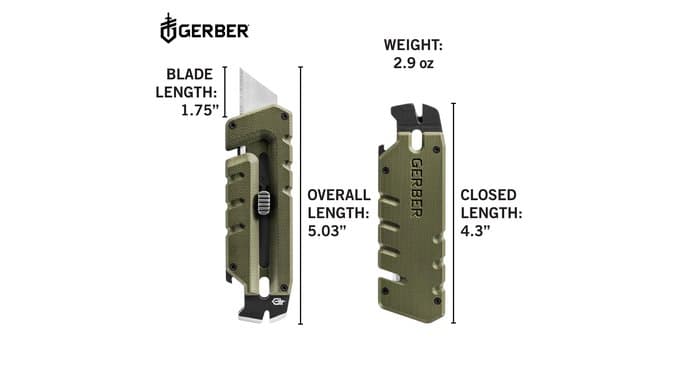 Gerber Prybrid EDC Pocket Knife Multitool 8-in-1 Box Cutter, Green G10 thumbnail 2