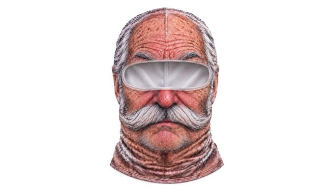 Funny Ski Mask For Men 3D Printed Face Old Man Balaclava Mask thumbnail 1