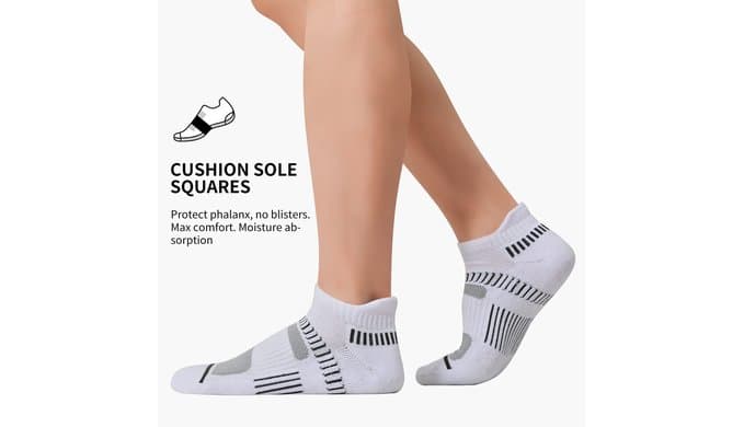 COOPLUS Mens Ankle Socks Athletic Cushioned Breathable Low Cut Tab With Arch Support - 6 Pairs thumbnail 4