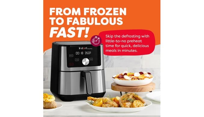 Instant Pot VORTEX Plus 6QT XL Air Fryer, 6-in-1 Air Fryer, Stainless Steel thumbnail 3