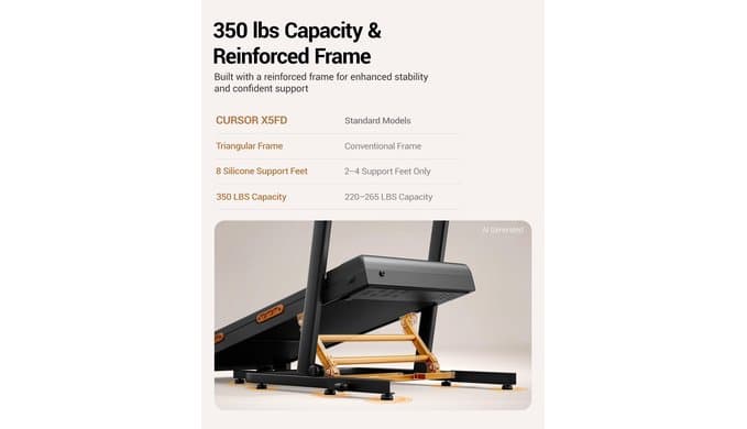 LONTEK Treadmill with 40% Incline & Handle Bar, Walking Pad with Incline thumbnail 4