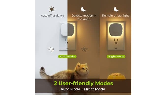 AUVON Plug-in LED Backlit Night Light 4 Packs, Motion & Dusk to Dawn Sensor thumbnail 3