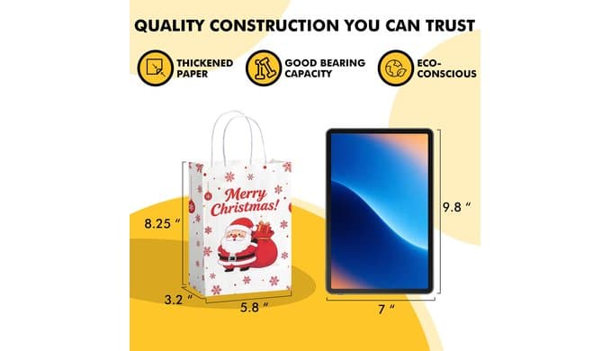 RACETOP Christmas Gift Bags with Handles – 24 Pcs Santa Bags thumbnail 2