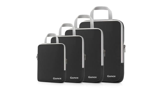 Gonex Compression Packing Cubes, 4-Piece Expandable Travel Organizers thumbnail 1