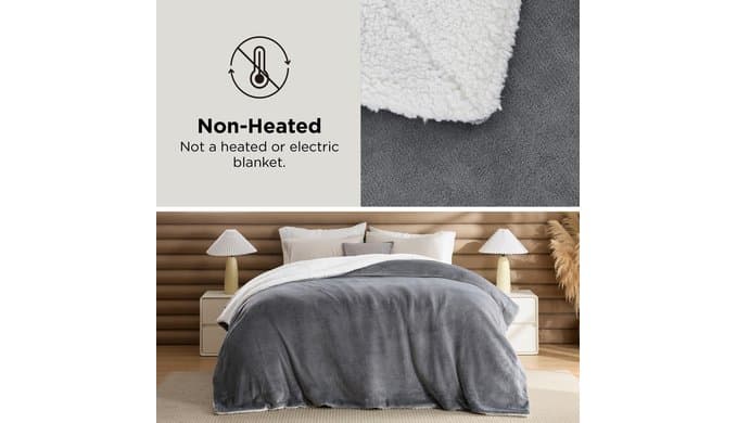 Bedsure GentleSoft Sherpa Fleece Throw Blanket for Couch, Non-Heated, Thick & Warm Cozy Comfort Christmas Blanket for Winter Fall, Soft Fuzzy Plush Throw Gifts for Women Room Decor, Grey, 50x60 Inches thumbnail 4