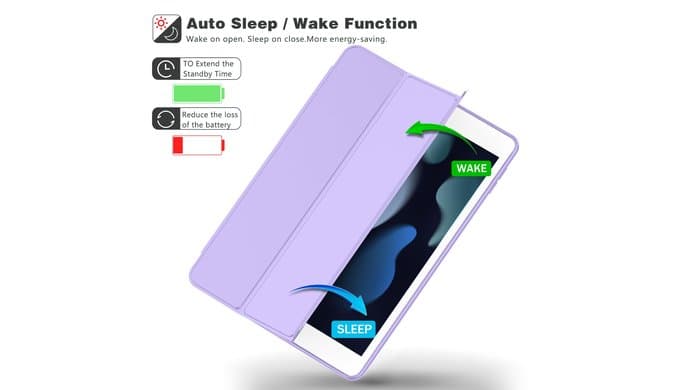 ToaPoia Case for iPad 9th Generation 2021/iPad 8th Generation 2020 10.2 Inch with Pencil Holder, iPad 7th Gen 2019 with Clear Transparent Back, Auto Wake/Sleep Cover (Clove Purple) thumbnail 4