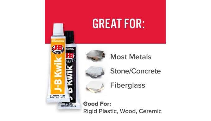 J-B Weld KwikWeld, 6 Minute Set Epoxy, Steel Reinforced Epoxy, High Strength - 2 Pack, Dark Grey (8276-2) thumbnail 4