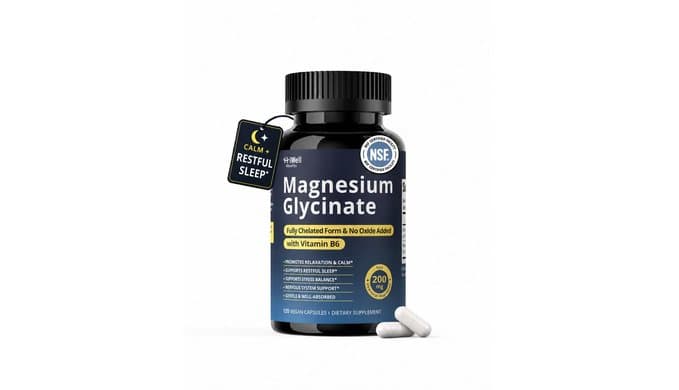 Magnesium Glycinate 200mg with Vitamin B6 for Women & Men, 120 Capsules thumbnail 1