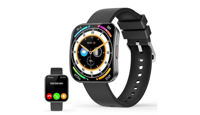 Smart Watch for Men Women, Bluetooth Calls, AI Dial,AI Q&A,1.85" HD AMOLED Curved Display Fitness Watch with Heart Rate/SpO2/Stress Monitor, Pedometer,110+ Sports Waterproof IP68 Smartwatch,Deep Black thumbnail 1
