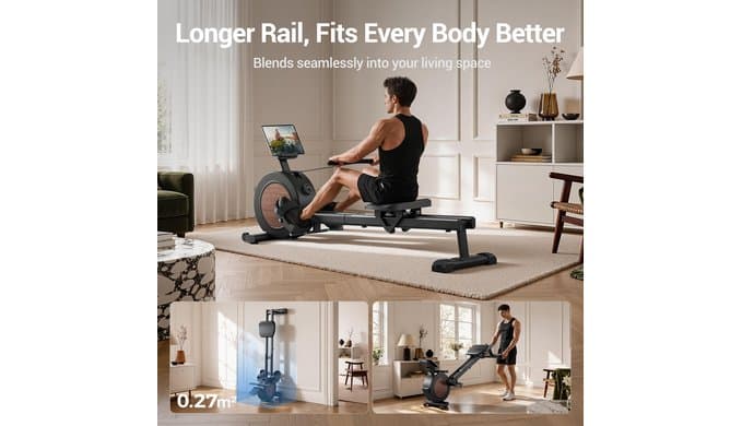 LONTEK Rowing Machines for Home,Magnetic Rowing Machine with APP Support thumbnail 3