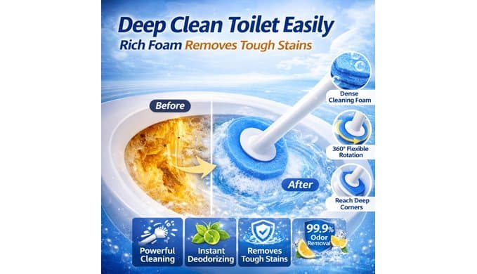 Disposable Toilet Brush with 24 Refills, Toilet Wand Kit with Holder, Wall Mounted Toilet Brush Set for Deep Cleaning Bathroom Bowl, Hygienic Toilet Bowl Cleaner Kit thumbnail 3