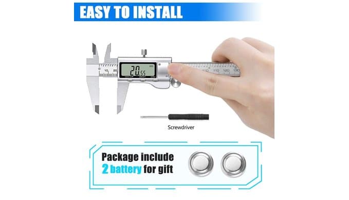 Digital Caliper Measuring Tool, Stainless Steel Vernier Caliper Digital Micrometer with Large LCD Screen, Easy Switch from Inch Metric Fraction, 6 Inch Caliper Tool for DIY/Household thumbnail 5