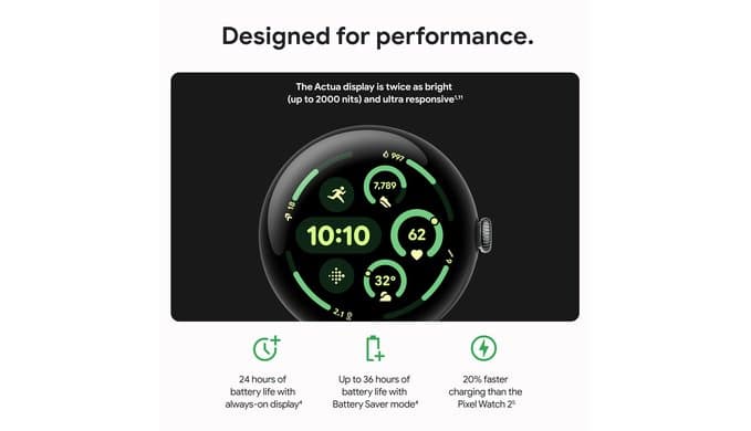 Google Pixel Watch 3 (45mm) 2024 Model - Android Smartwatch, Heart Rate Tracking, Fitbit Advanced Running, Fitness Insights, 24-Hour Battery - Matte Black Aluminum Case - Obsidian Band - LTE thumbnail 3