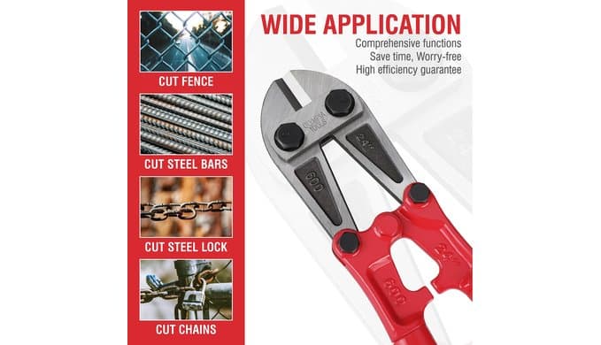 Olympia Tools 24" Bolt Cutter with Drop Forged Alloy Steel and Ergonomic Grip Rubber Handles for for Cutting Fence, Steel Wire, Chain, Screws, Rivet thumbnail 4