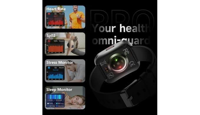 Smart Watch for Men Women, Bluetooth Calls, AI Dial,AI Q&A,1.85" HD AMOLED Curved Display Fitness Watch with Heart Rate/SpO2/Stress Monitor, Pedometer,110+ Sports Waterproof IP68 Smartwatch,Deep Black thumbnail 4