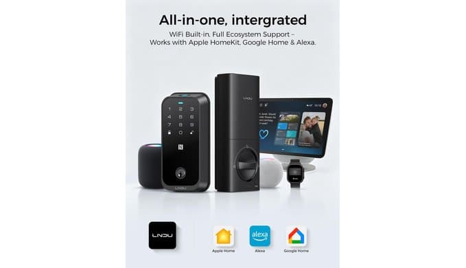 WiFi Smart Lock HomeKey Keyless Entry Door Lock Fingerprint Deadbolt thumbnail 3