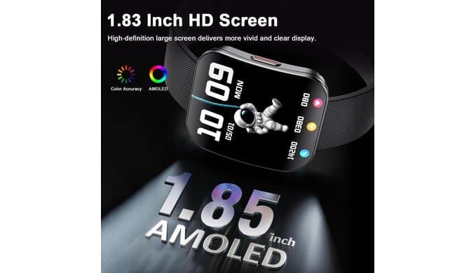 Smart Watch for Men Women, Bluetooth Calls, AI Dial,AI Q&A,1.85" HD AMOLED Curved Display Fitness Watch with Heart Rate/SpO2/Stress Monitor, Pedometer,110+ Sports Waterproof IP68 Smartwatch,Deep Black thumbnail 2