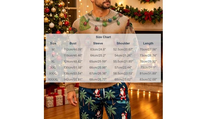 Ugly Christmas Sweatshirt for Men Funny 3D Print Pullover Shirts Trendy thumbnail 3